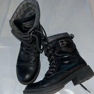 BLACK Rocket Dog BOOTS SIZE 8 thunder Galaxy Biker lace up combat goth EMO punk
